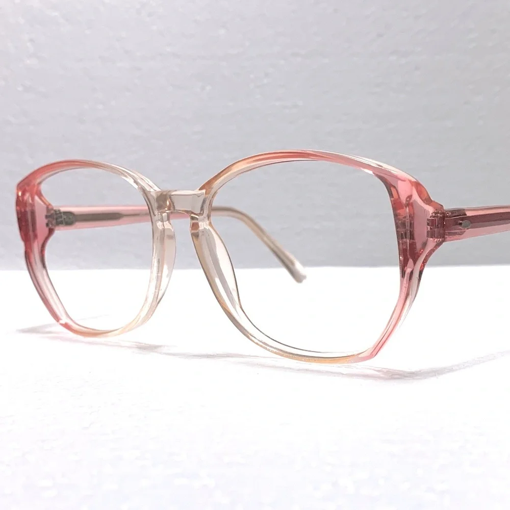 80's Vintage Pink Pastel Large Eyeglass Frames Pale Fair Freckled Girl